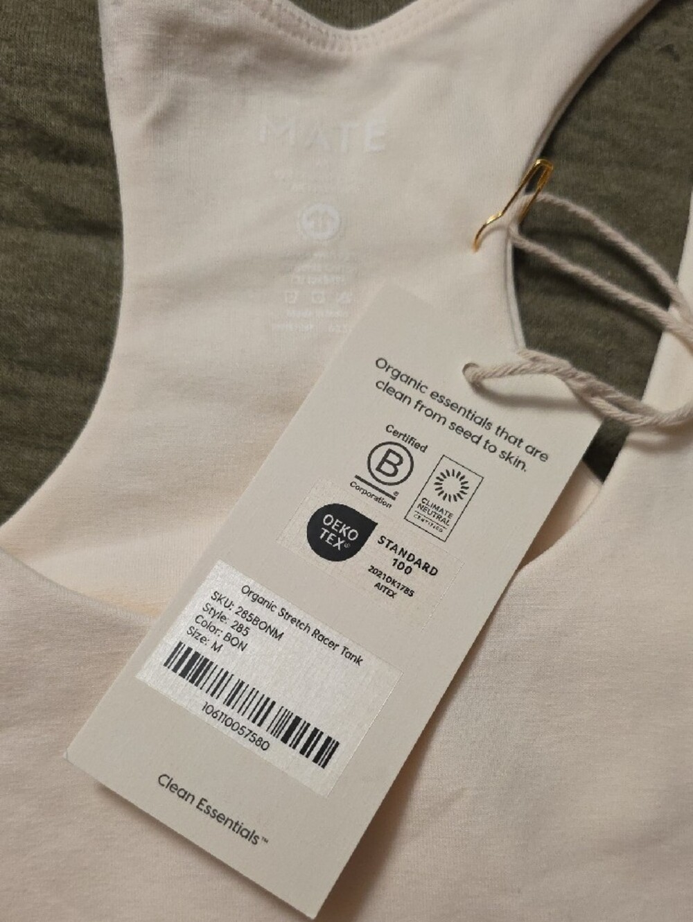 MATE the Label Organic Stretch Crop Racer Tank - Picture 7 of 9